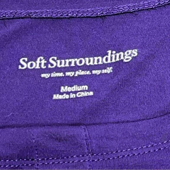 Soft Surroundings purple 3/4 sleeve shark bite tunic top size M - Picture 11 of 14